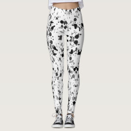 Leggings Placa de pintura en blanco y negro
