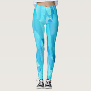Leggings Placa de pintura turquesa