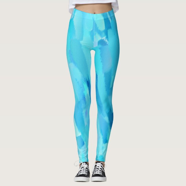 Leggings Placa de pintura turquesa (Anverso)