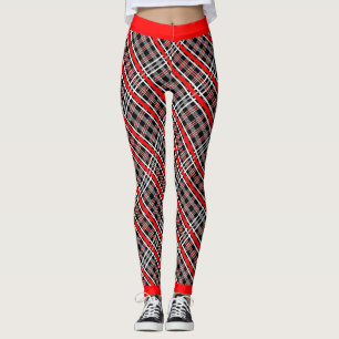 Leggings Placa tradicional - Blanco rojo negro
