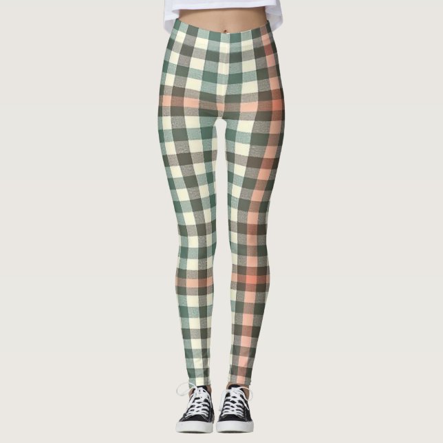 Leggings Placa verde, blanca y Naranja (Anverso)