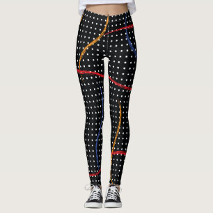 Leggings Placa y puntos de pintura retro
