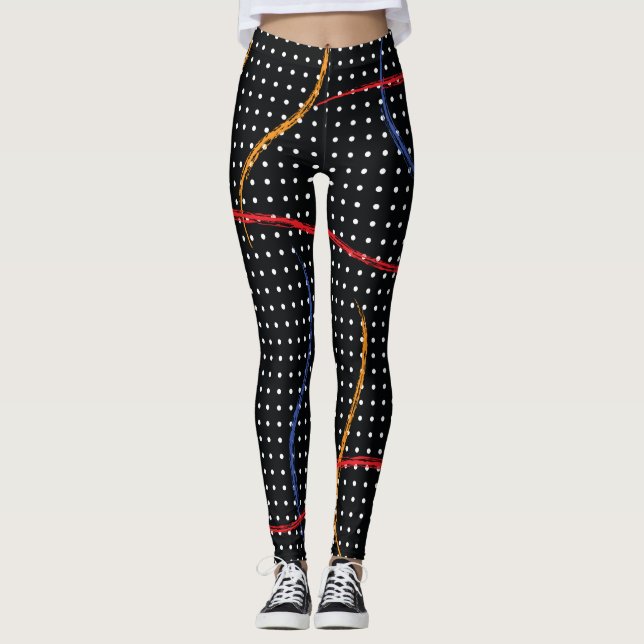 Leggings Placa y puntos de pintura retro (Anverso)