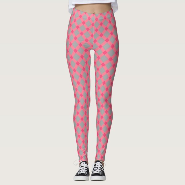 Leggings Placas , grises y rosas (Anverso)