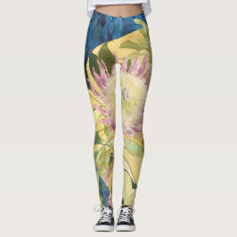 Leggings Placer botánico de las polainas de la yoga
