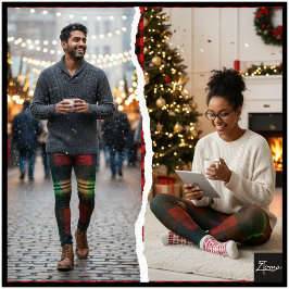 Leggings Plaid de Buffalo Grunge Verde Neón Rojo