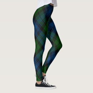 Leggings Plaid Green Campbell Military Rustic Tartán