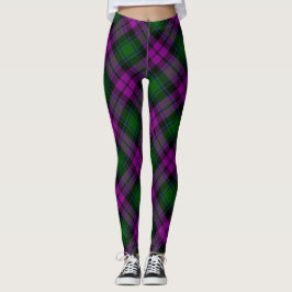 Leggings Plaid Moderno Fuchsia Púrpura y Verde