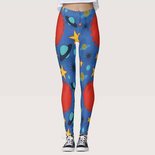 Leggings planetas de galaxia del universo espacial satélite (Anverso)
