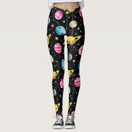 Leggings Planetas Moons Galaxy Pattern