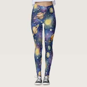 Leggings Planetas Y Rótulos Zodiacos Patrones Sin Marea