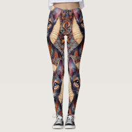 Leggings Planificador felino de fantasía ornamentado mítico