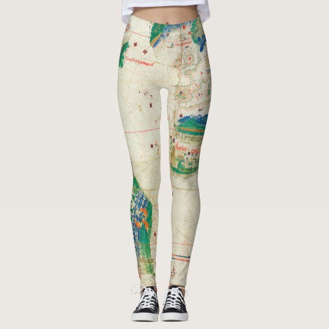 Leggings Planisferio 1502 de Cantino (Anverso)