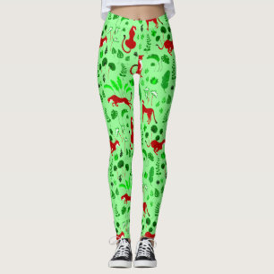 Leggings planta de leopardo de los navidades cheetah monste