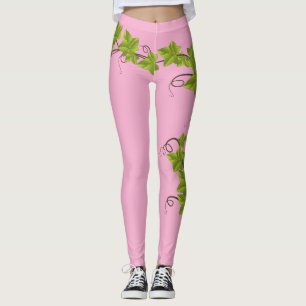 Leggings Planta de uvas racimo de hojas verdes