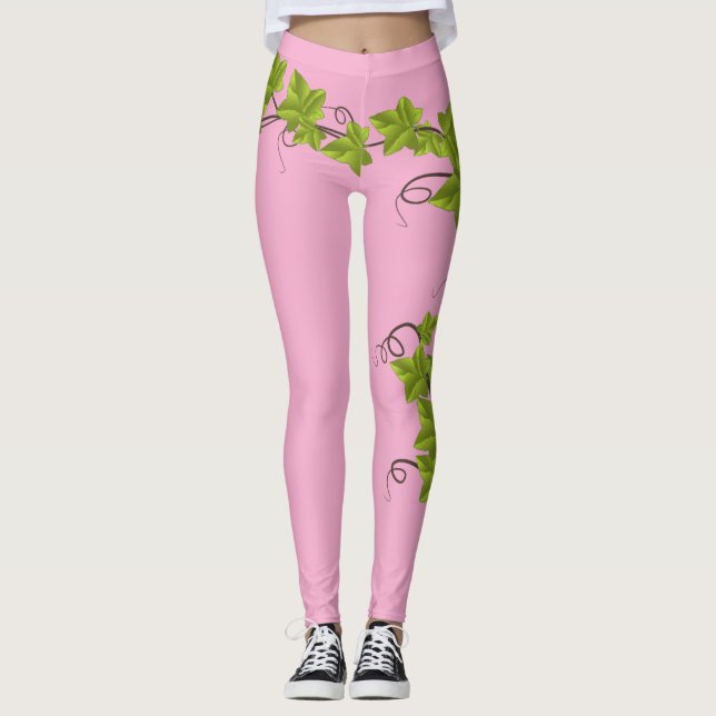 Leggings Planta de uvas racimo de hojas verdes   (Anverso)