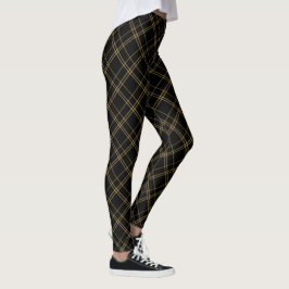 Leggings Planta elegante dorada y negra
