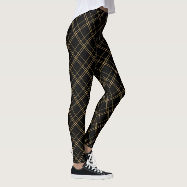 Leggings Planta elegante dorada y negra (Derecha)