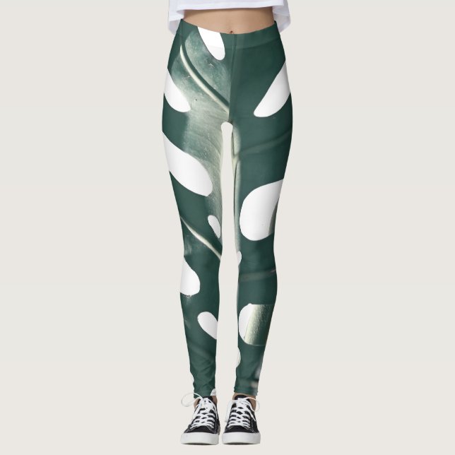 Leggings Planta suiza de queso pasto verde pálido (Anverso)