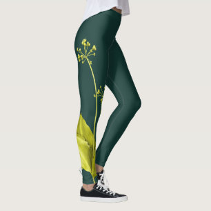 Leggings Planta verde Ajo salvaje Botánico
