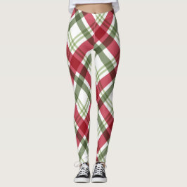 Leggings Plantan Navidades blancos verdes rojos