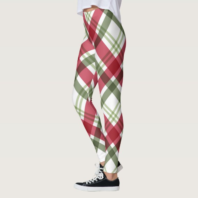 Leggings Plantan Navidades blancos verdes rojos (Izquierda)