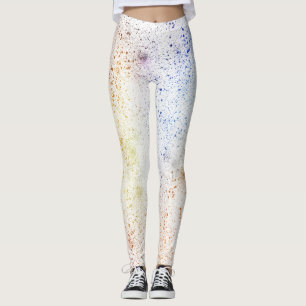 Leggings Plantas acuáticas azules, amarillas y Naranjas