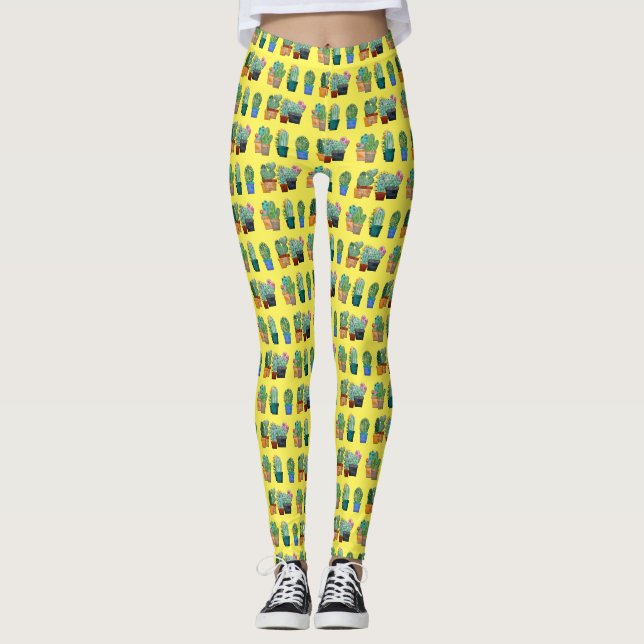 Leggings Plantas de cactus variadas Thunder_Cove (Anverso)