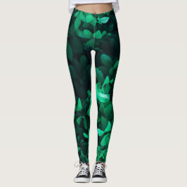 Leggings Plantas de hojas verdes pálidas Colores Pastel Leg