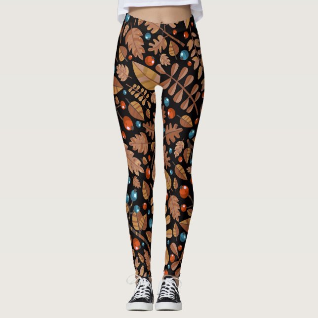 Leggings Plantas de invierno de otoño: patrón de cosecha (Anverso)