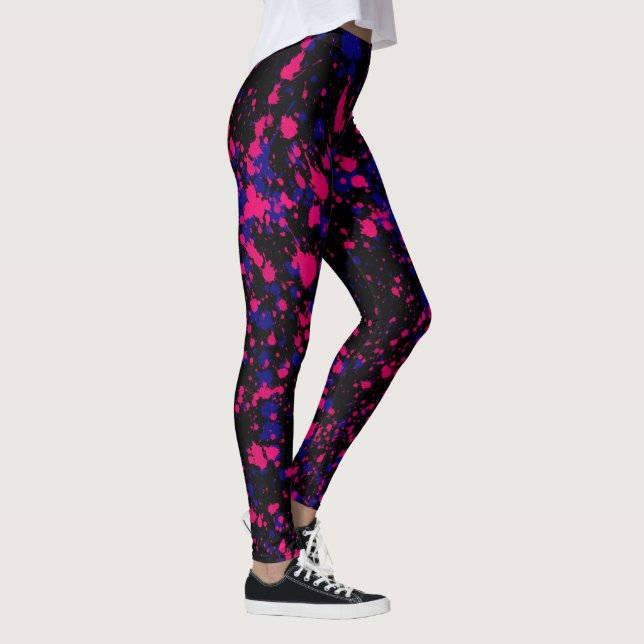 Leggings Plantas de pintura morada y rosa (Derecha)