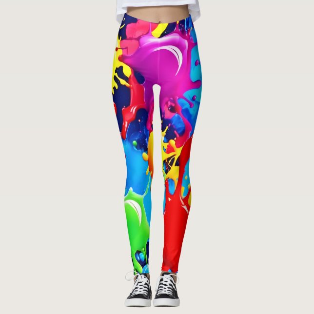 Leggings Plantas de pintura vibrantes: una instrucción de c (Anverso)