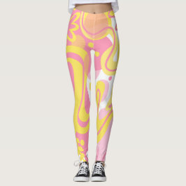 Leggings Plantas De Swirl Amarillas