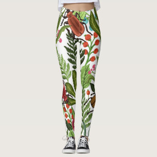 Leggings Plantas e insectos decorativos: diseño sin inconve