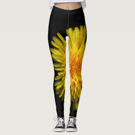 Leggings Plantas en el diente de león amarillo de los