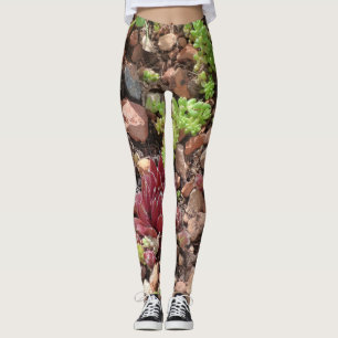Leggings plantas naturales flores succulentos cactus