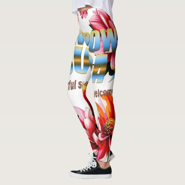 Leggings Plantas Petales Sensibles al bonito Bloom Arte Res (Izquierda)