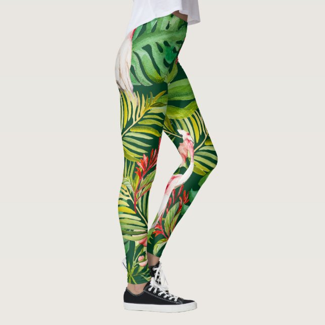 Leggings Plantas tropicales y pájaros magníficos (Derecha)