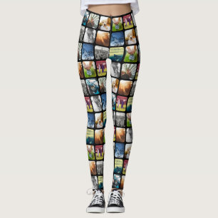 Leggings Plantilla de cuadrícula fotográfica de 10 redondea