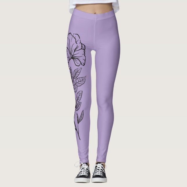 Leggings Plantilla de flor (Anverso)