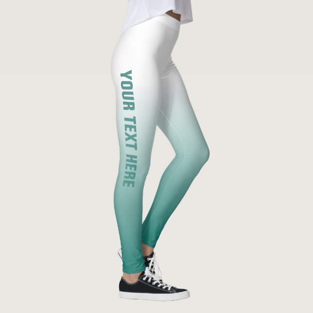 Leggings Plantilla de personalizado Verde azulado Verde Azu (Derecha)