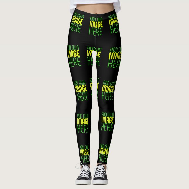 LEGGINGS PLANTILLA DE TEXTO DE IMAGEN NEGRA SENCILLA EDITAB (Anverso)