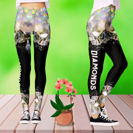 Leggings Plantilla deportiva de moda moderna de diamante ne