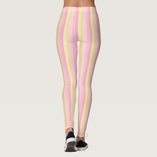 Leggings Plantilla Elegante color blanco rosado amarillo ro (Reverso)