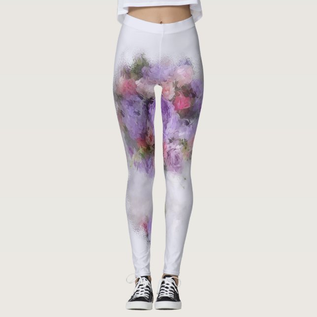 Leggings Plantilla elegante Moderna Elegante Azul Púrpura R (Anverso)