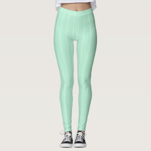 Leggings Plantilla moderna de rayas blancas de moda de Mint