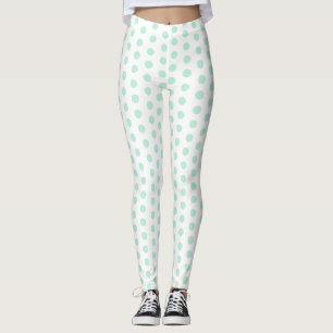 Leggings Plantilla Moderna Elegante Mint Verde Blanco
