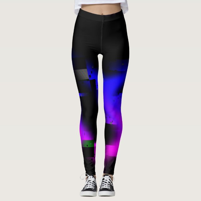 Leggings Plasma Glitch Negro (Anverso)