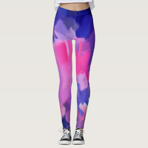 Leggings Plata de pintura rosa y azul