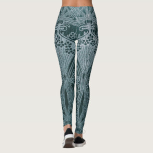 Leggings Plata hermosa, verde azulada, modelo del nouveau